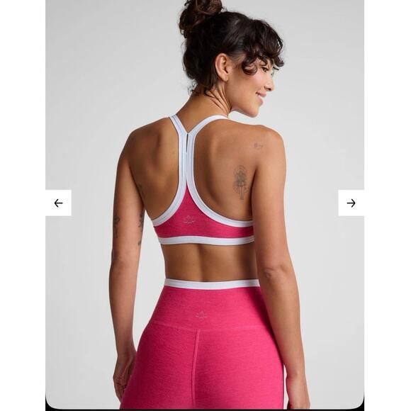 NWOT Women’s Beyond Yoga Spacedye Outlines Bra in Vivid Pink Heather SZ M - Picture 4 of 7